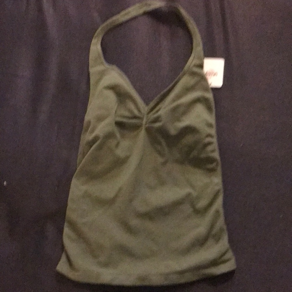 NWT intimately Free People stretchy halter top olive green size M/L